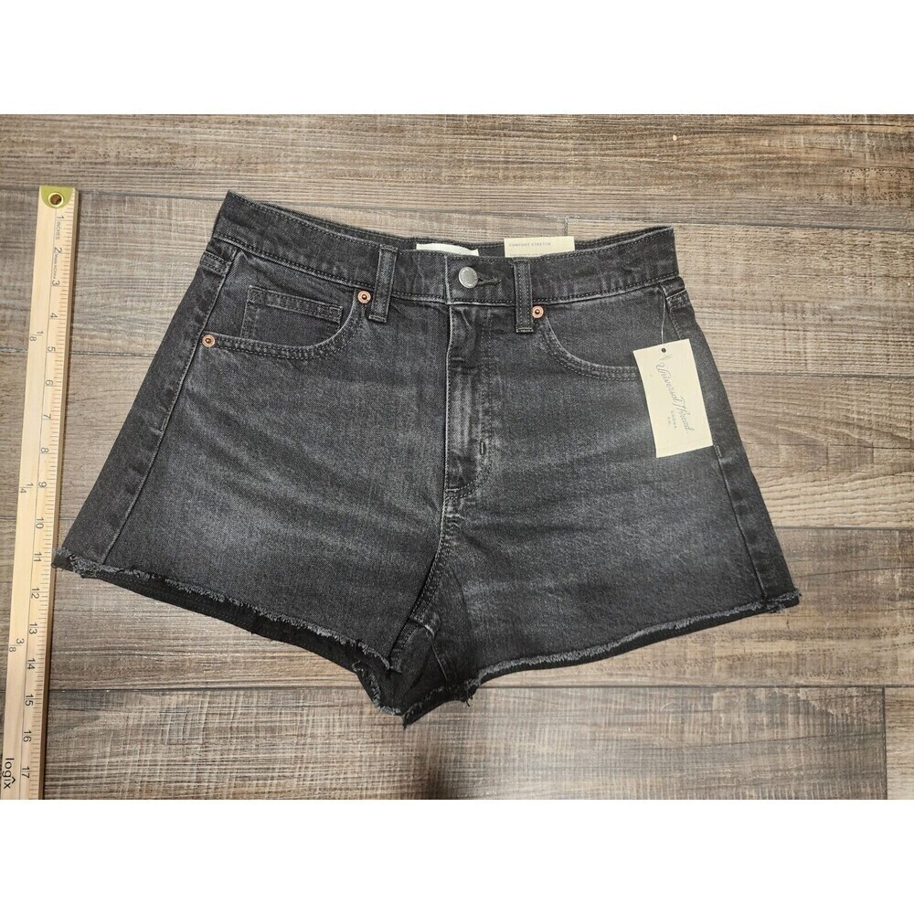 Universal Thread Women's Mid Rise 90's Baggy Jean Shorts - Black Size 4